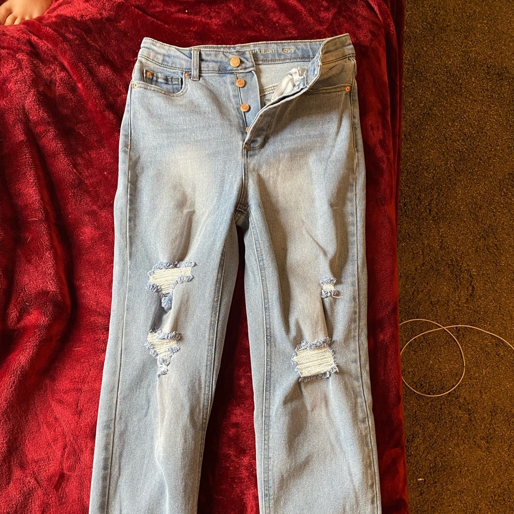 Light wash high rise jeans